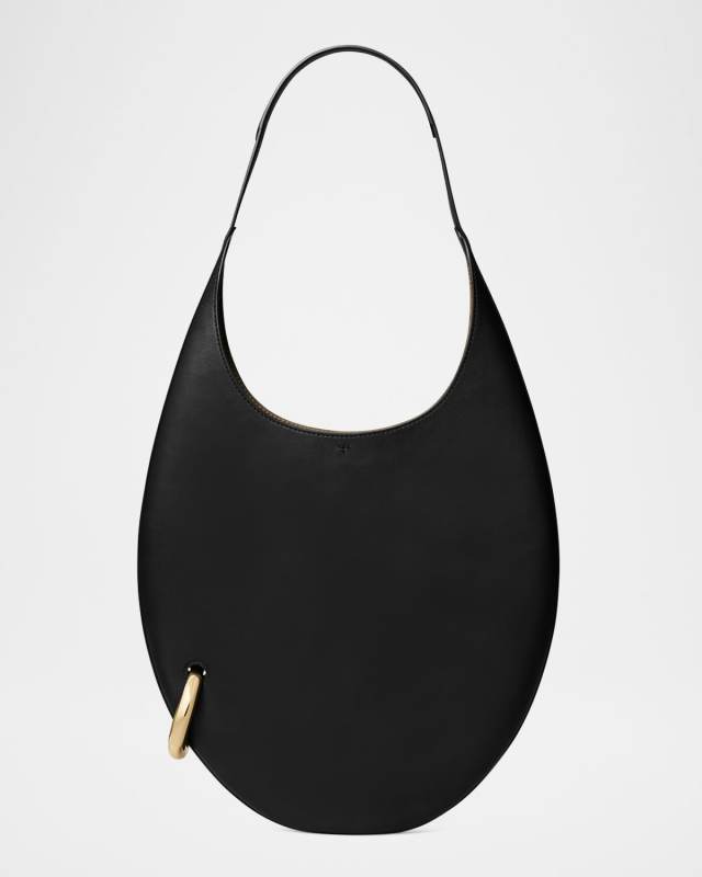 Pierced Leather Shoulder Bag